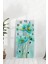 Turkuaz Çiçekler Desenli Temperli Cam Tablo Saat – 30X60 cm Hd Uv Baskı– CUSD162 3