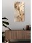 Bej ve Altın Damar Desenli Temperli Cam Tablo Saat – 30×60 cm Hd Uv Baskı– CUSD204 2