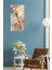 Bej ve Altın Damar Desenli Temperli Cam Tablo Saat – 30×60 cm Hd Uv Baskı– CUSD204 4