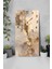 Bej ve Altın Damar Desenli Temperli Cam Tablo Saat – 30×60 cm Hd Uv Baskı– CUSD204 6