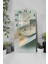 Temperli Cam Tablo Saat – Yeşil ve Altın Çizgili Geometrik Tasarım (33×33 Cm)– Uv Baskı– CUSD104 6