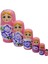 Ahşap Matruşka Bebek Altılı Set Açık Pembe No.2 2