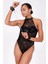 Baskılı Tül ve Deri Bileklik Şık Babydoll 1