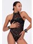 Baskılı Tül ve Deri Bileklik Şık Babydoll 4