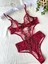 Çiçek Desenli Bordo Bodysuit 1