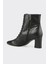 Siyah Deri Kadın Klasik Bot 3