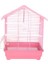 Dayang Iki Kapılı Çatılı Muhabbet Kuşu Kafesi Pembe 35X28X46 cm 1