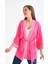 Kadın Kimono Yaka Desenli Kimono Kadın Ceket Fuşya - 23126 2