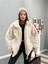 Kadın Oversize Dik Yaka Fermuarlı Cepli Astarlı Peluş Mont (1 Beden Küçük Almanız Önerilir. ) 5