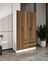 %100 Mdf 3 Kapaklı 2 Çekmeceli 7 Raflı Gardırop – 182X105X52 cm Ceviz-Soft Beyaz Cabinse Animasyonlu 1