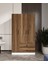 %100 Mdf 3 Kapaklı 2 Çekmeceli 7 Raflı Gardırop – 182X105X52 cm Ceviz-Soft Beyaz Cabinse Animasyonlu 3