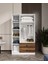 %100 Mdf 3 Kapaklı 2 Çekmeceli 7 Raflı Gardırop – 182X105X52 cm Ceviz-Soft Beyaz Cabinse Animasyonlu 4