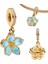 Gold Mavi Çiçek Sallantılı Charm 1