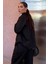 Siyah Düz Kesim Düğmeli Kadın Gömlek MG2583 2