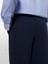 Viskoz Karışımlı Normal Bel Bol Paça Pantolon Kadın Lacivert Pantolon - 325A4KVXLF02I 4