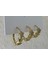 Kadın 3lü Çelik Gold Küpe Taşlı Küpe Gold Küpe 3lü Küpe Gold Kaplama 3'lü Yıldız Küpe Seti Kadın Zirkon Taşlı Huggie Küçük Halka Kararmaz Set Küpe Lüks Takı 3