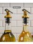 Ahşap Standlı Koyu Renk 2'li Yağ ve Sirke Şişesi Gold Kapaklı 750 ml Yağdanlık Zeytinyağ Sıvıyağ Şişesi 3
