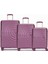 Benetton 3'lü Valiz Set Büyük Orta ve Kabin Boy %100 Polipropilen Bordo 14BNT8002 1