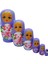 Ahşap Matruşka Bebek Altılı Set Mor 2