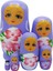 Ahşap Matruşka Bebek Altılı Set Mor 3