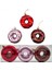 Pvc Kutuda 3’lü Donut Yılbaşı Ağacı Süsü 8 cm | Kırmızı, Pembe, Kahverengi | Parlak Dekoratif 3