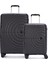 Benetton 2'li Set Büyük ve Kabin Boy %100 Polipropilen Valiz Siyah 14BNT8002 1