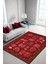 Mercan Desenli Kırmızı Patchwork Eskitme Halı Dijital Baskılı Dokuma Kaymaz Tabanlı Yıkanabilir Salon Halısı 1