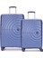 Benetton 2'li Set Büyük ve Orta Boy %100 Polipropilen Valiz Mavi 14BNT8002 1