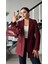 Bordo Yün Effect Blazer Ceket 1