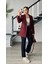 Bordo Yün Effect Blazer Ceket 5