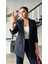 Lacivert Yün Effect Blazer Ceket 1