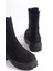Lora Bağcıksız Lastikli Süet Ortopedik Taban Kadın Bot Sst - Siyah 5