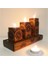 Ahşap Dekoratif Üçlü Mumluk Tealight Mum Uyumlu 2