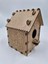 10 Adet Desenli Ahşap Kuş Yuvası Evi Boyanabilir (Etkkinlik Için) 16 cm x 13 cm x 12 cm 4