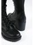 Alda Bağcıklı Ortopedik Taban Kadın Çizme Cst - Siyah 5