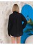 Relax Fit Keten Gömlek Siyah S255349 3