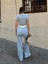 Crop Pantolon Biyeli Takım Mavi 4