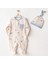 Andywawa AC25919 Romper Hat Set Dino Bebek Tulum Takım Beige 1