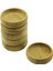 6 Adet - Yuvarlak Ahşap Bambu Çerezlik - Lokumluk Kase Derinlik: 1.7cm - Çap: 8.8cm (4887) 1