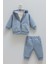 Anımals World Kanguru Cepli Sırt Nakışlı Kapüşonlu Üçlü Üçlü Alt Üst Takım - Caramell - TKE2097 - Indigo - 12 - 18 Ay - TKE2097-İNDIGO-12 - 18 Ay Indigo 1