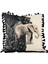 Safari Serisi Elephant Dusk Püsküllü Kırlent Kılıfı 42X42 cm | Fil & Egzotik Palmiye Desenli Yastık Kılıfı 1