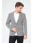 Erkek Slim Fit Blazer Ceket Gri Siyah Desenli 2