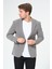Erkek Slim Fit Blazer Ceket Gri Siyah Desenli 4