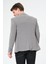 Erkek Slim Fit Blazer Ceket Gri Siyah Desenli 6