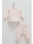 Lobe Hugs Çiçek Nakışlı Alt Üst Takım - Caramell - TKK2031 - Pembe - 3 - 6 Ay - TK2031-PEMBE-3 - 6 Ay Pembe 1