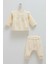 Soft Style Gırl Fırfırlı Triko Alt Üst Takım - Caramell - TKK2101 - Ekru - 3 - 6 Ay - TKK2101-EKRU-3 - 6 Ay Ekru 1