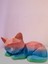 3D Renkli Uyuyan Kedi Figür /kedi Biblo /hediye 1