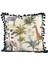 Safari Serisi Jungle Parade Püsküllü Kırlent Kılıfı 42X42 cm | Tropikal & Safari Hayvanları Desenli Yastık 1