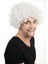 Beyaz Renk Kıvırcık Afro Bonus Peruk 2
