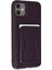 iPhone 11 Kılıf Hd Deri Luxury Magnet Kartvizitli Kapak - Derin Mor 1